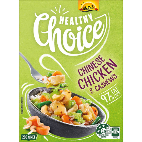 Mccain Healthy Choice Chinese Chicken Cashew Frozen Meal 280g