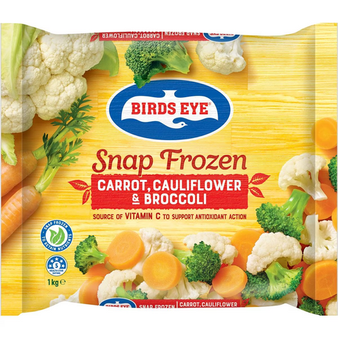 Birds Eye Snap Frozen Carrot, Cauliflower & Broccoli 1kg