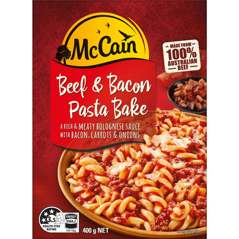 Mccain Beef & Bacon Pasta Bake Frozen Meal 400g