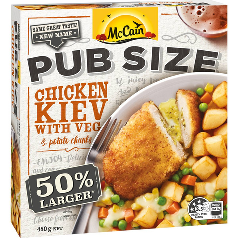 Mccain Pub Size Chicken Kiev Frozen Meal 480g