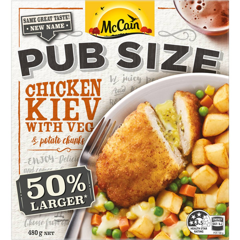 Mccain Pub Size Chicken Kiev Frozen Meal 480g