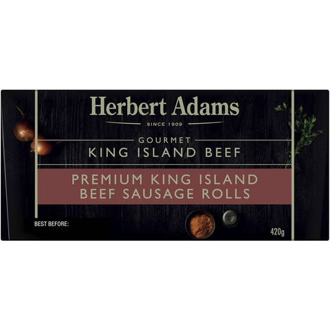 Herbert Adams Sausage Rolls King Island Beef Frozen 12 Pack