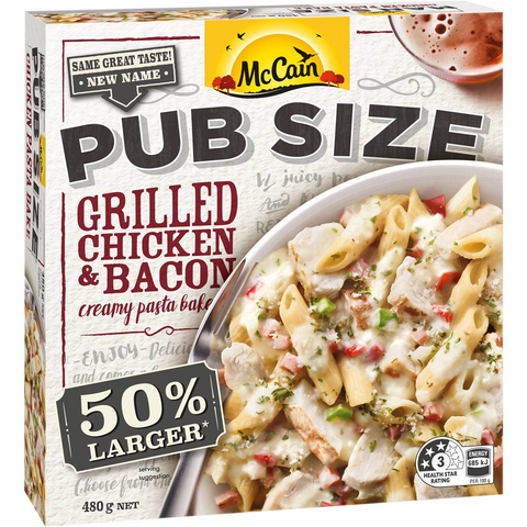 Mccain Pub Size Chicken Bacon Bake Frozen Meal 480g