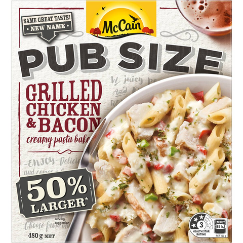 Mccain Pub Size Chicken Bacon Bake Frozen Meal 480g