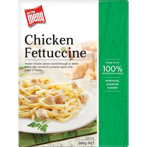 On The Menu Chicken Fettuccine Frozen Meal 260g