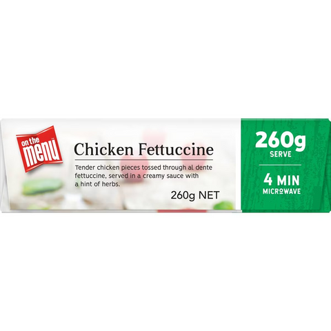 On The Menu Chicken Fettuccine Frozen Meal 260g