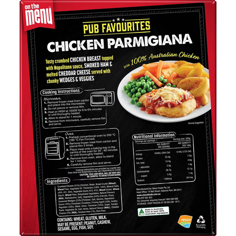 On The Menu Chicken Parmigiana Frozen Meal 320g