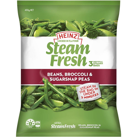 Heinz Steam Fresh Vegetables Frozen Veg Beans Broccoli Peas 450g