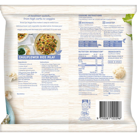 Birds Eye Veggie Rice Cauliflower 500g