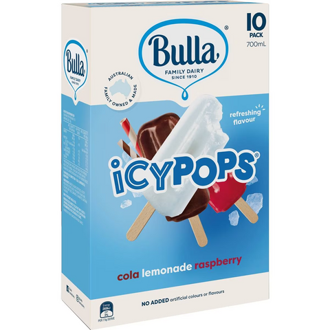 Bulla Icy Pops Lemonade Raspberry & Cola 10 Pack