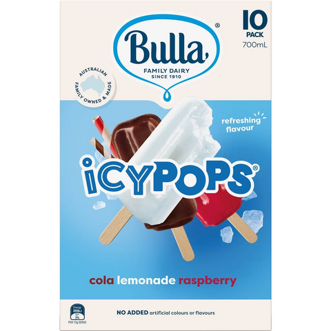 Bulla Icy Pops Lemonade Raspberry & Cola 10 Pack