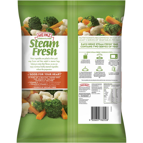 Heinz Steam Fresh Vegetables Frozen Broccoli Carrot Cauliflower 450g