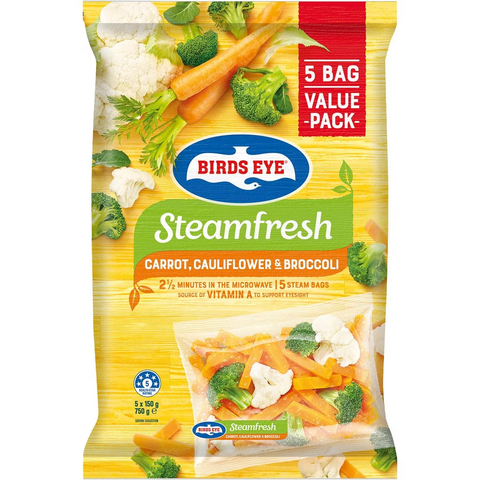 Birds Eye Steam Fresh Carrot, Cauliflower & Broccoli 750g