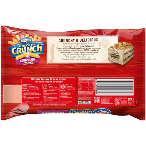 Birds Eye Golden Crunch Crinkle Cut Chips 900g