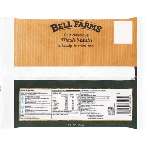 Bell Farms Frozen Mash Potato 1kg