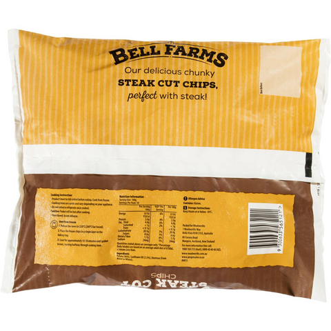 Bell Farms Frozen Chips Steak Cut 1kg