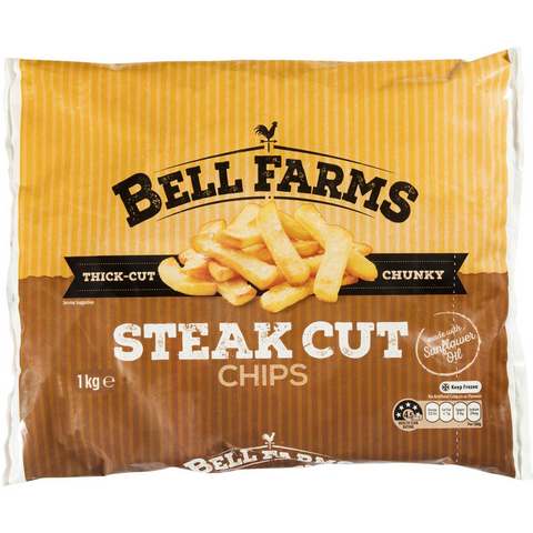 Bell Farms Frozen Chips Steak Cut 1kg