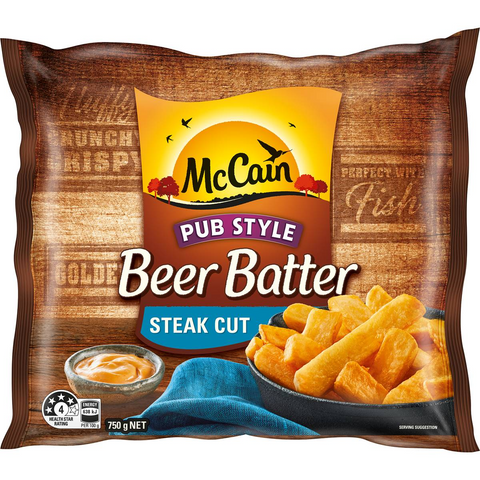 Mccain Beer Batter Steakhouse Chips 750g