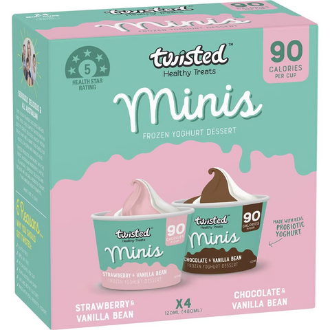 Twisted Minis Frozen Yoghurt Dessert Assorted 4 Pack