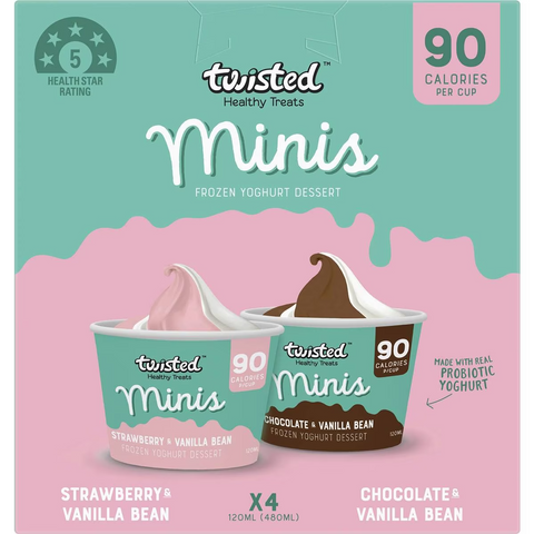 Twisted Minis Frozen Yoghurt Dessert Assorted 4 Pack