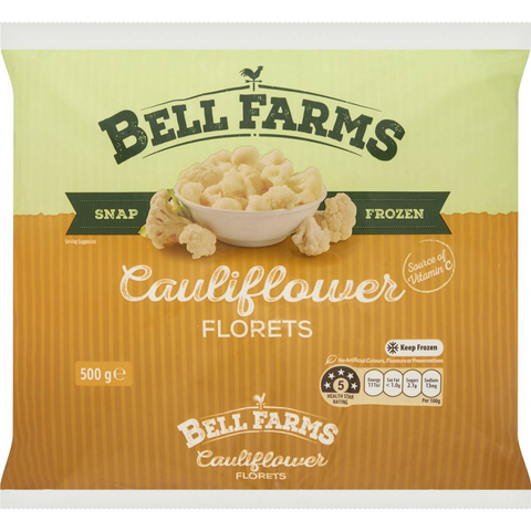 Bell Farms Snap Frozen Cauliflower Florets 500g