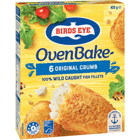 Birds Eye Oven Bake Crumbed Wild Caught Fish Fillets 425g