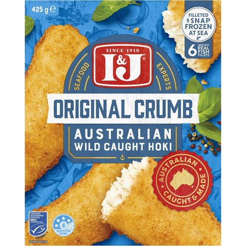 I&j Wild Caught Australian Hoki Original Crumb 425g