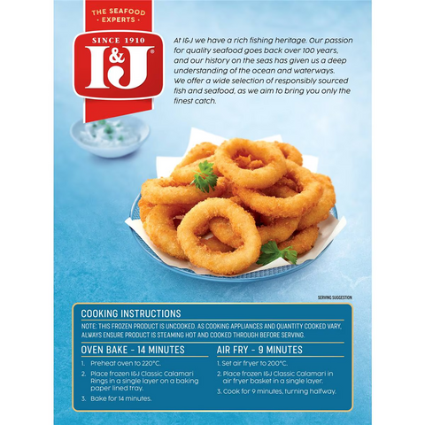 I&j Classic Calamari Rings 360g