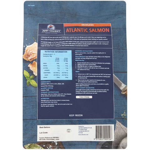 Just Caught Atlantic Salmon Skinless 1kg