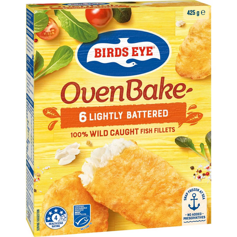 Birds Eye Oven Bake Lightly Battered Fish 6 Pack