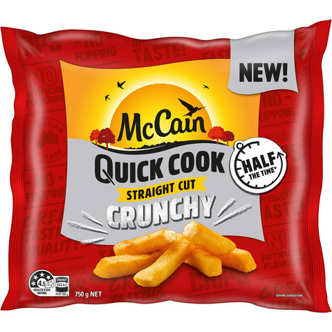 Mccain Quick Cook Fries Straight Cut Crunchy 750g