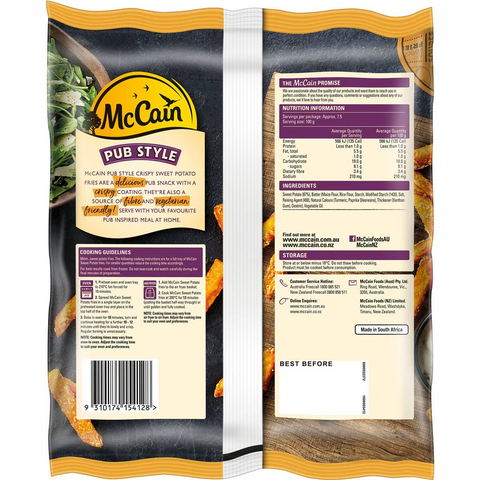 Mccain Straight Sweet Potato Chips 750g