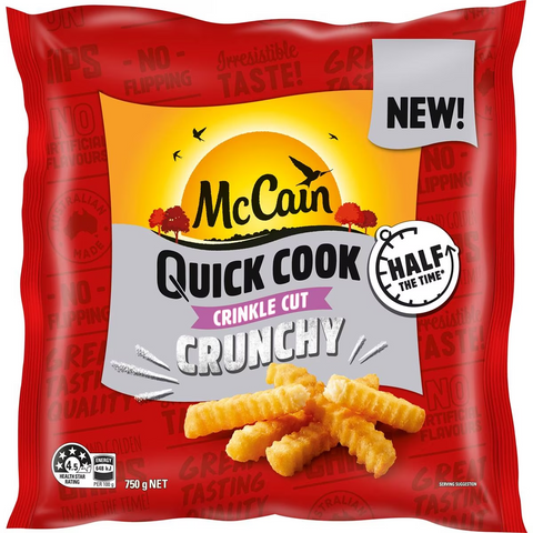 Mccain Quick Cook Crinkle Cut Crunchy Chips 750g