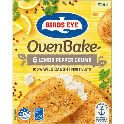 Birds Eye Oven Bake Crumbed Lemon Pepper 425g