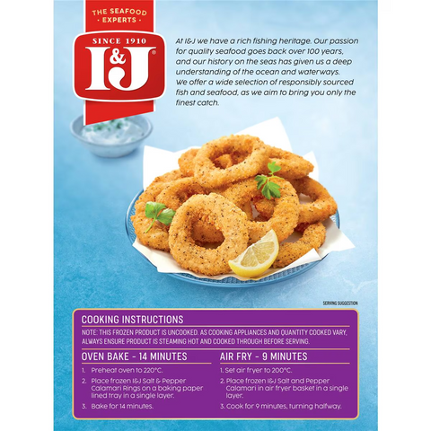 I&j Wild Caught Salt & Pepper Calamari Rings Lightly Crumbed 360g