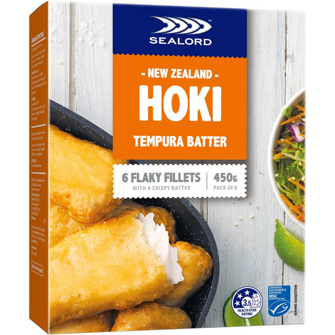 Sealord Hoki Fillets Tempura Battered 450g