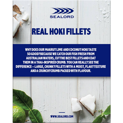 Sealord Australian Hoki Thai Lime & Coconut Crumb Fish Fillets 300g