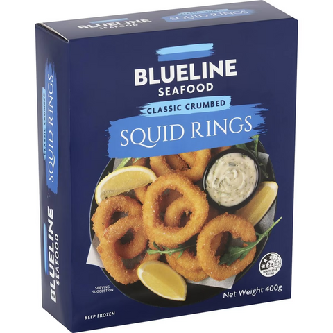 Blueline Seafood Crumbed Squid Rings 400g