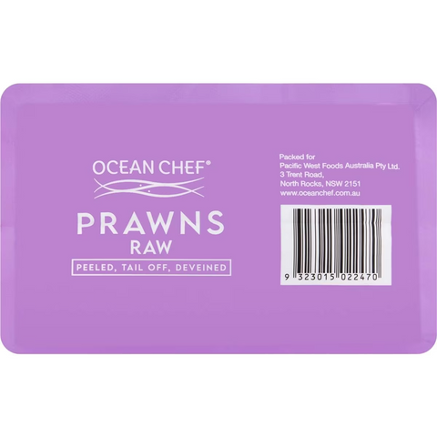 Ocean Chef Peeled Tail Off & Deveined Raw Prawns 500g