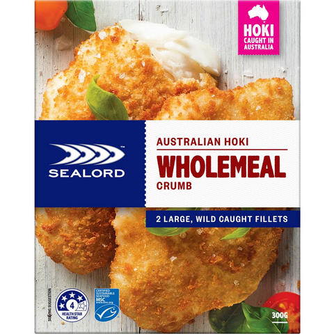 Sealord Australian Hoki Wholemeal Crumb Wild Caught Fillets 300g