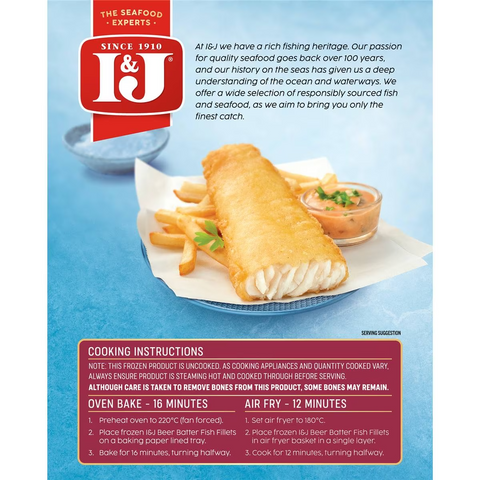 I&j Wild Caught Australian Hoki Beer Battered 425g