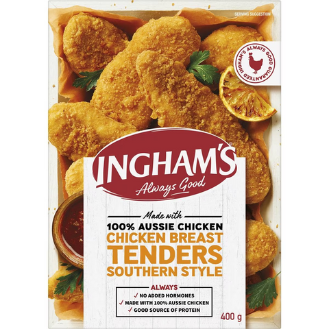 Ingham's Frozen Chicken Breast Tenders Southern Style 400g