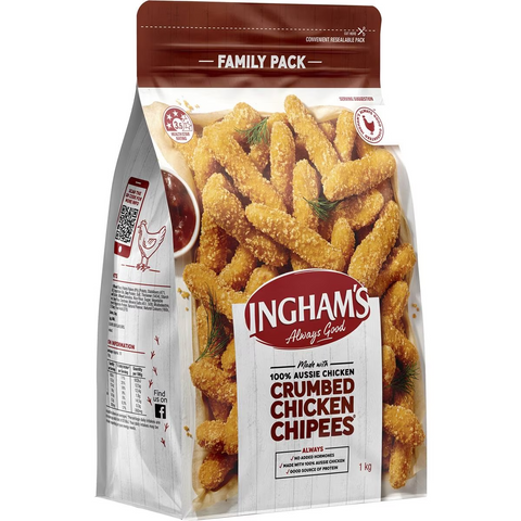 Ingham's Frozen Crumbed Chicken Chipees 1kg