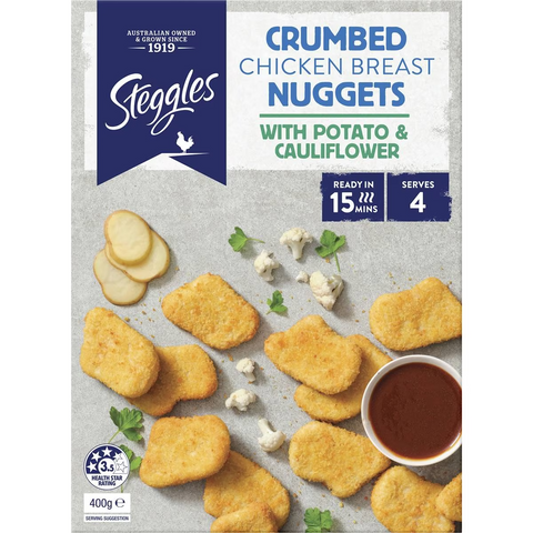 Steggles Chicken Breast Nuggets With Potato & Cauliflower 400g