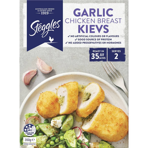 Steggles Chicken Breast Kievs Garlic 350g