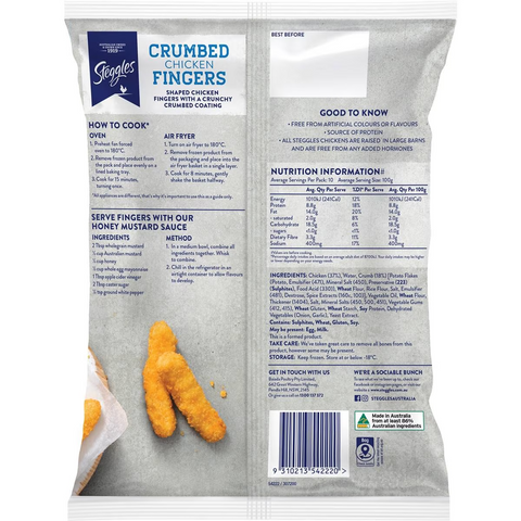 Steggles Chicken Fingers Crumbed 1kg