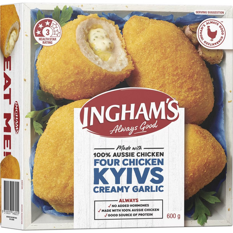 Ingham's Four Chicken Kyivs Creamy Garlic 600g