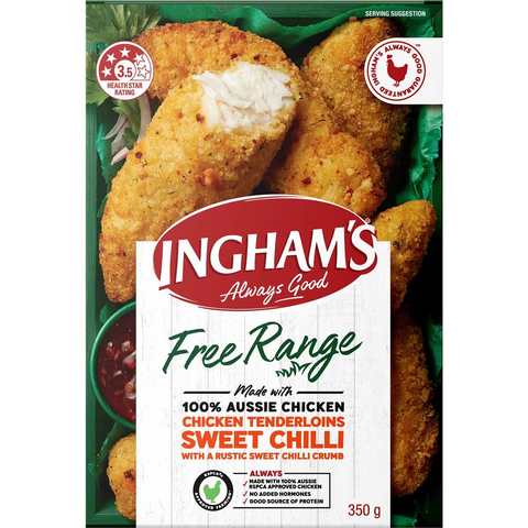 Ingham's Free Range Chicken Tenderloins Sweet Chilli Frozen 350g