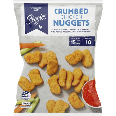 Steggles Chicken Nuggets Crumbed 1kg