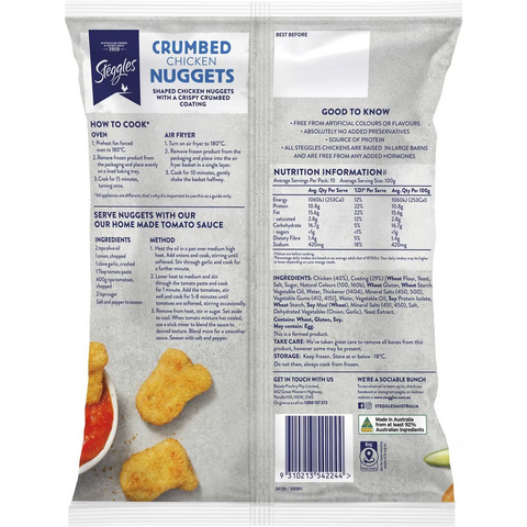 Steggles Chicken Nuggets Crumbed 1kg